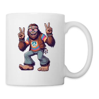 Hippie 70er Jahre 1970er 60er Jahre Party Bigfoot - Tasse - Weiß - Rechts