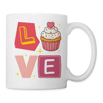 Cupcake Love – L’amour Version Sucrée Mignon - Mug blanc - blanc - Droite