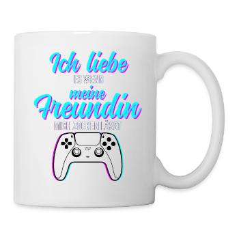 Gaming Liebe zur Freundin - Funny Geschenkidee - Tasse - Weiß - Rechts