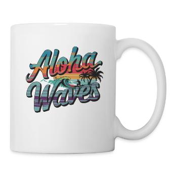 Surfing for surfers in summer by the sea - Mug - white - Right