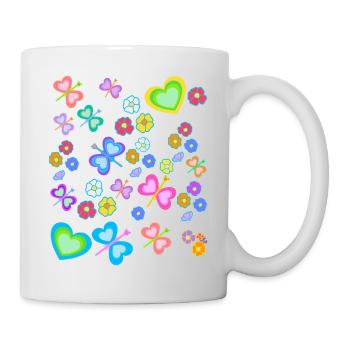 Spring Summer Kids Child Baby Butterflies - Mug - white - Right