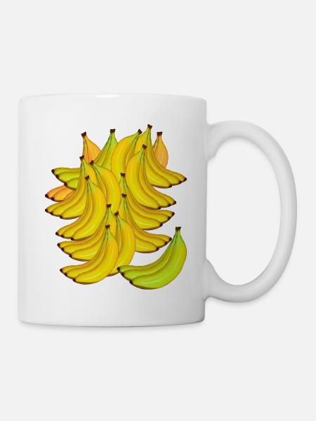 Banane Bananen Obst Frucht Früchte exotisch - Tasse - Weiß