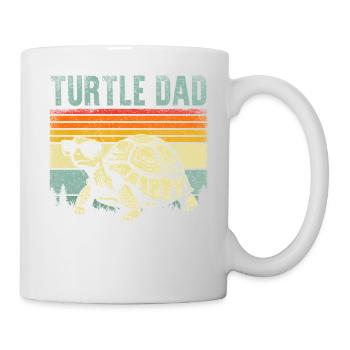 Turtle Dad – Retro Stil - Tasse - Weiß - Rechts