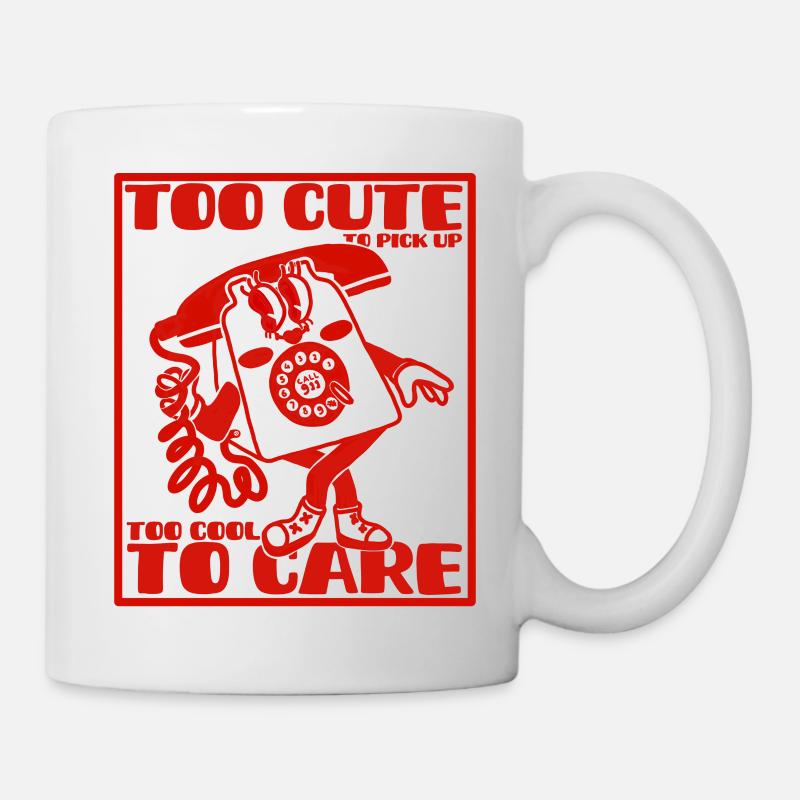 trop mignonne pour décrocher le téléphone - Mug blanc - blanc