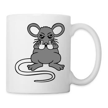 Maus Böse Wütend Frustriert Aggressiv Mittelfinger - Tasse - Weiß - Rechts