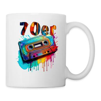 MUSIKKASETTE 70er - Tasse - Weiß - Rechts