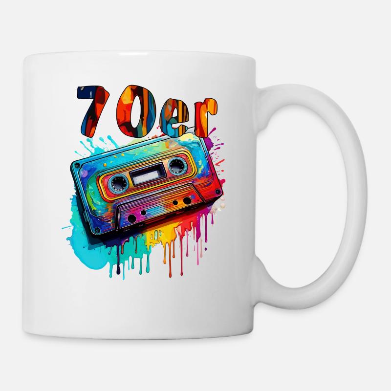 MUSIKKASETTE 70er - Tasse - Weiß