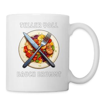 Dinner plate PLATE FULL BELLY BUZZES - Mug - white - Right