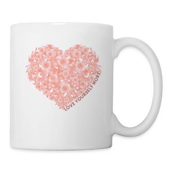 Florales Herz mit inspirierender Botschaft Floral - Tasse - Weiß - Rechts