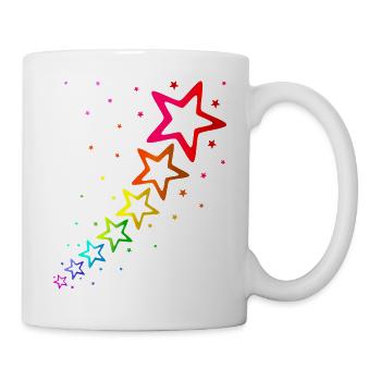 colorful stars rainbow colors - Mug - white - Right