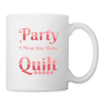 J’aime faire la fête et par Party Quilter Quilting - Mug blanc - blanc - Droite