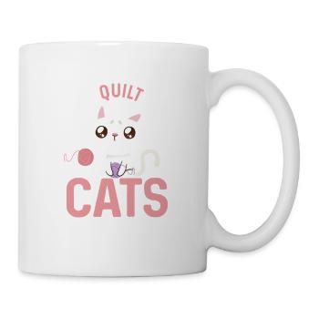 Je ne quilte jamais seule I Have Cats Quilting Quilter - Mug blanc - blanc - Droite