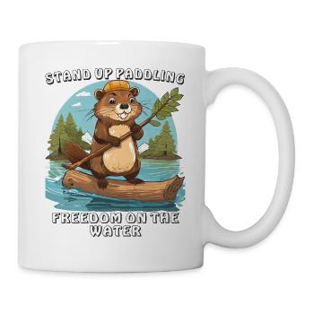 STAND UP PADDLING FREEDOM ON THE WATER - Mug - white - Right