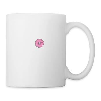 Schönes Liebeszitat mit rosa Blume Beautiful Love - Tasse - Weiß - Rechts