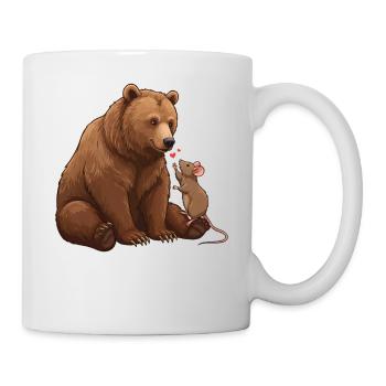 Bär und Maus Best Friend Best Buddy - Tasse - Weiß - Rechts