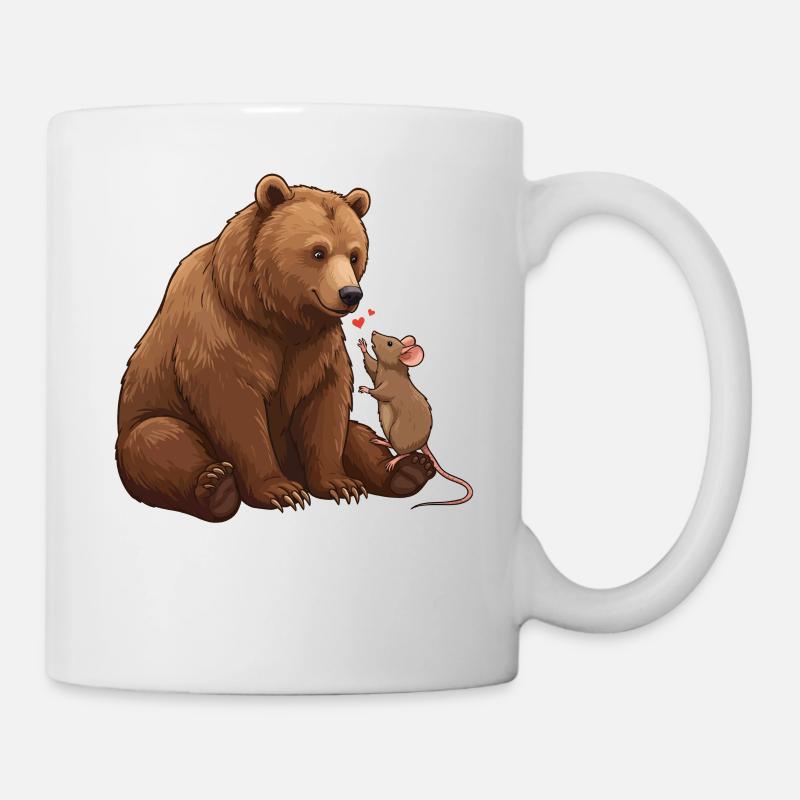 Bär und Maus Best Friend Best Buddy - Tasse - Weiß