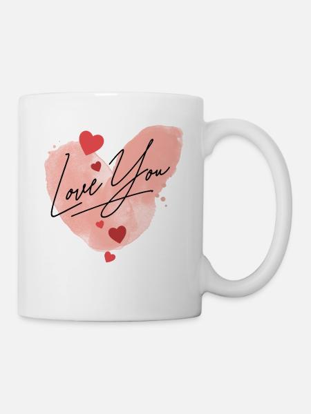 I love you Heart Love Couple In Love - Mug - white