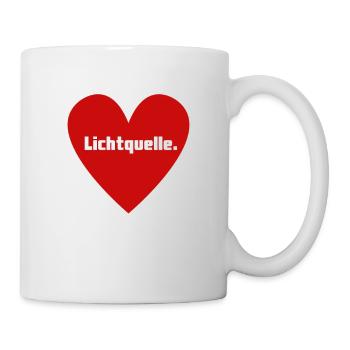 Lichtquelle Herz rot von Gregor Jell - Tasse - Weiß - Rechts