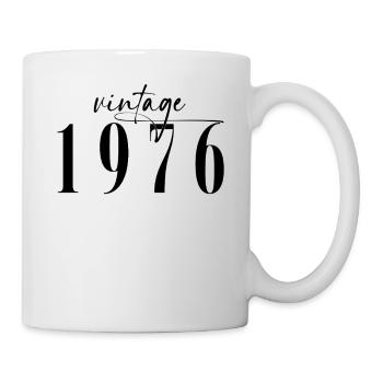 Vintage 1976 Geburtstag Minimalistisch Elegant - Tasse - Weiß - Rechts