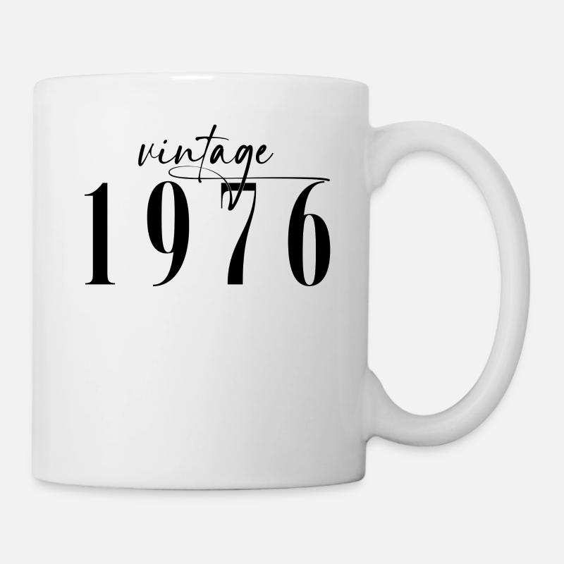 Vintage 1976 Geburtstag Minimalistisch Elegant - Tasse - Weiß