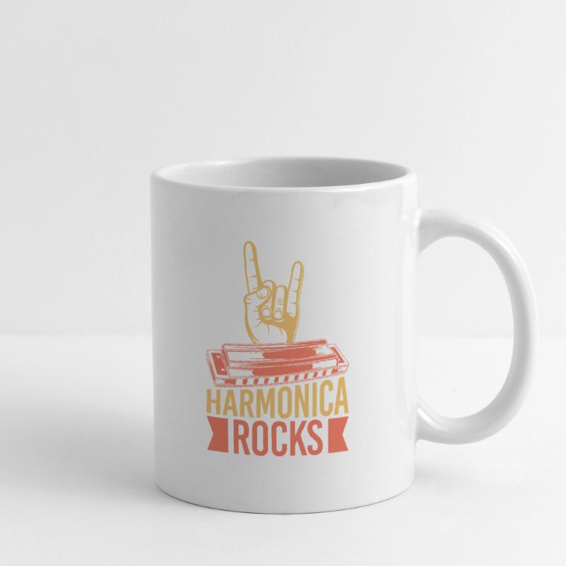 Funny Harmonica Player Rocks Harmonica Tasse