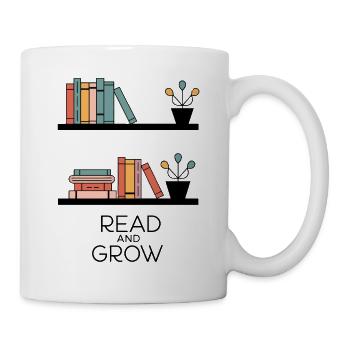 BÜCHERREGALE LESEN UND WACHSEN - Tasse - Weiß - Rechts