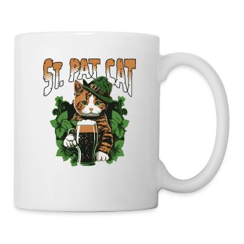 Funny St. Patrick's Day Drinking Cat - Mug - white - Right