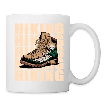 Erkunde Die Berge Mit Deinen Wanderschuhen - Tasse - Weiß - Rechts