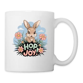 Hop Joy Bunny Pâques, un plaisir mignon pour tout le monde - Mug blanc - blanc - Droite