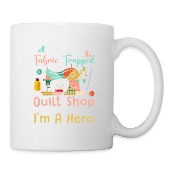 Je sauve le tissu piégé dans la courtepointe Magasiner la courtepointe - Mug blanc - blanc - Droite