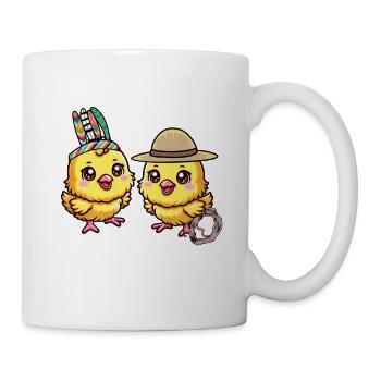 Küken Ostern Wilder Westen Lasso Kinder Baby - Tasse - Weiß - Rechts