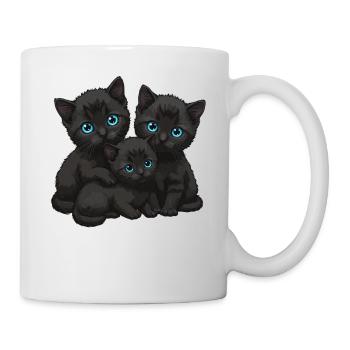 Yeux bleus Trois chats - Mug blanc - blanc - Droite