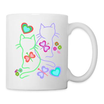 Cats, Cat, Easter, Spring, Retro, 80s, 90s, Child - Mug - white - Right