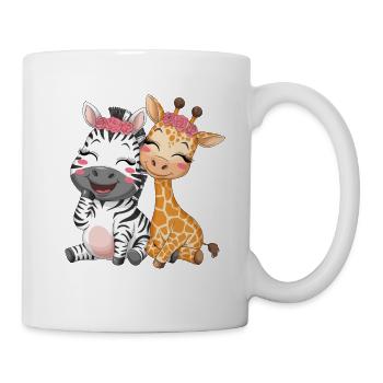 Cute Zebra and Giraffe for Kids - Mug - white - Right