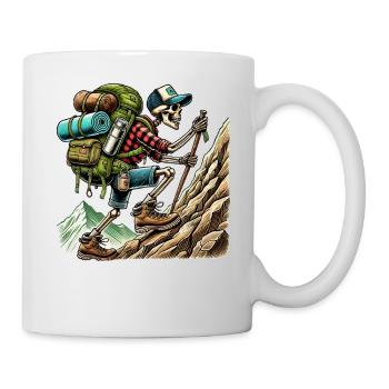 Skeleton Hiker Mountaineering Adventure - Mug - white - Right