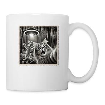 Pâques, Lapin de Pâques drôle, Lapin Selfie Fête de Pâques - Mug blanc - blanc - Droite