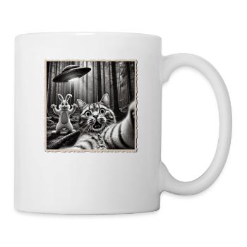 Pâques, Lapin de Pâques drôle, Lapin Selfie Fête de Pâques - Mug blanc - blanc - Droite