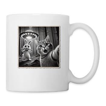 Pâques, Lapin de Pâques drôle, Lapin Selfie Fête de Pâques - Mug blanc - blanc - Droite