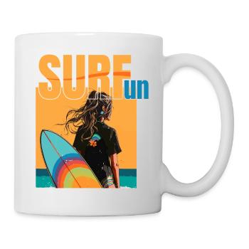 surfing is fun - Tasse - Weiß - Rechts