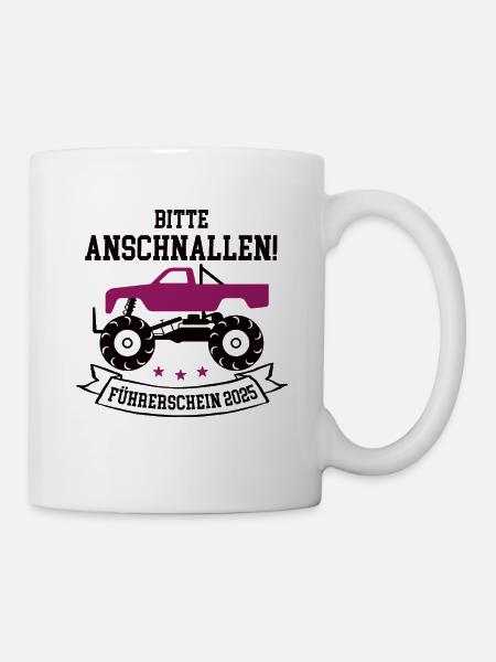Bitte Anschnallen Auto Führerschein 2025 Bestanden - Tasse - Weiß