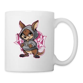 Kangourou Street Art Graffiti Style urbain avec sweat à capuche - Mug blanc - blanc - Droite
