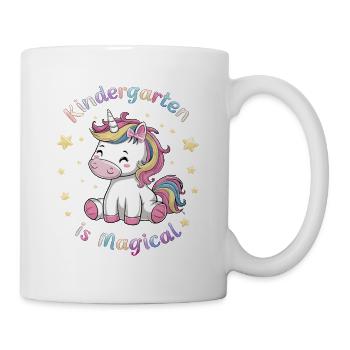 Kindergarten Ist Magisch Mit Einhorn Und Sternen - Tasse - Weiß - Rechts