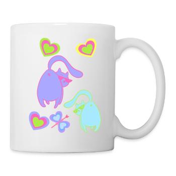 Retro Cats Cat 80s 90s Vintage Kitten Child - Mug - white - Right