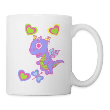 Bébé Dragon Dragon Enfants Enfant Rétro Années 80 Années 90 - Mug blanc - blanc - Droite