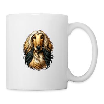 Visage de chien - Lévrier afghan - Mug blanc - blanc - Droite