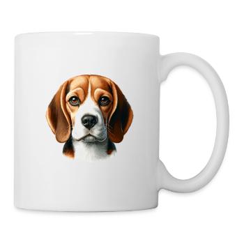 Hundegesicht - Beagle - Tasse - Weiß - Rechts