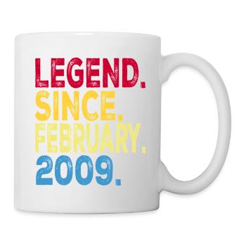 Légende depuis février 2009 Design Pour garçon , fille - Mug blanc - blanc - Droite