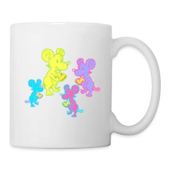 Retro Mäuse Maus 80er 90er Vintage Kinder Kind - Tasse - Weiß - Rechts