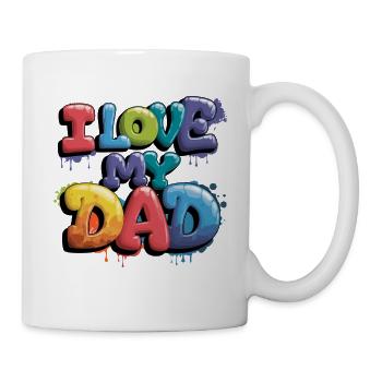 J’aime mon père Design coloré et ludique - Mug blanc - blanc - Droite