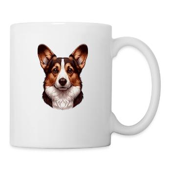 Dog Face - Welsh Corgi Cardigan - Mug - white - Right